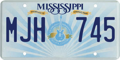 MS license plate MJH745