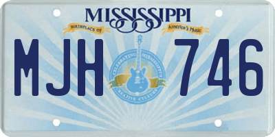 MS license plate MJH746