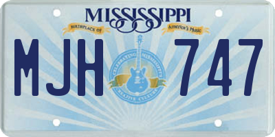 MS license plate MJH747