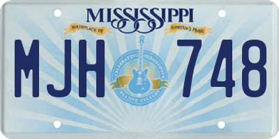MS license plate MJH748
