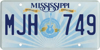 MS license plate MJH749