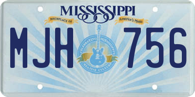 MS license plate MJH756