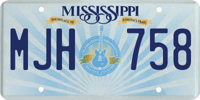 MS license plate MJH758