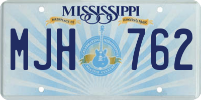 MS license plate MJH762