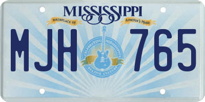 MS license plate MJH765