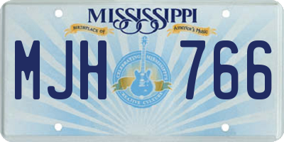 MS license plate MJH766