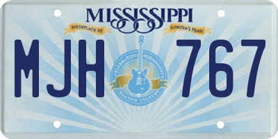 MS license plate MJH767