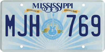 MS license plate MJH769