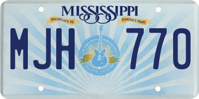 MS license plate MJH770