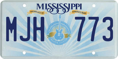 MS license plate MJH773