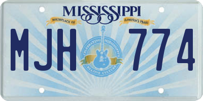 MS license plate MJH774