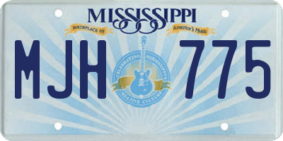 MS license plate MJH775