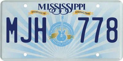 MS license plate MJH778