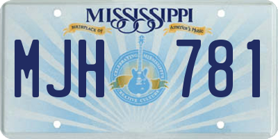 MS license plate MJH781