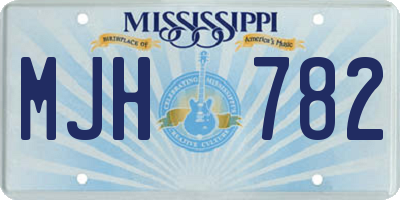MS license plate MJH782