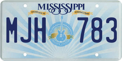 MS license plate MJH783