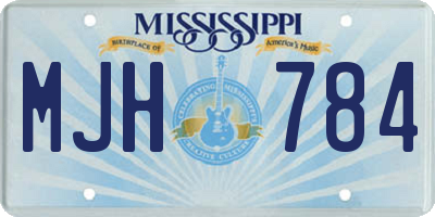 MS license plate MJH784