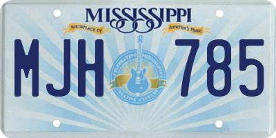 MS license plate MJH785