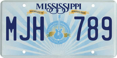 MS license plate MJH789