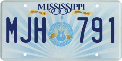 MS license plate MJH791
