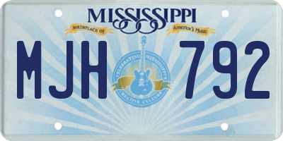 MS license plate MJH792