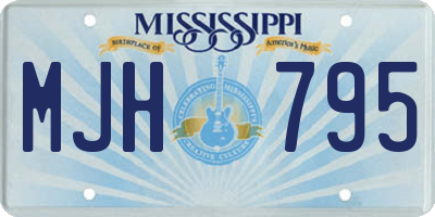 MS license plate MJH795