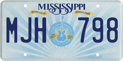 MS license plate MJH798