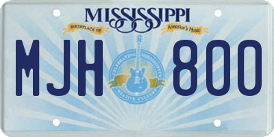 MS license plate MJH800