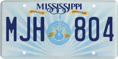 MS license plate MJH804