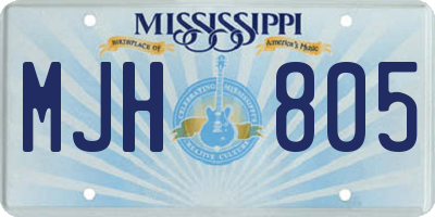 MS license plate MJH805