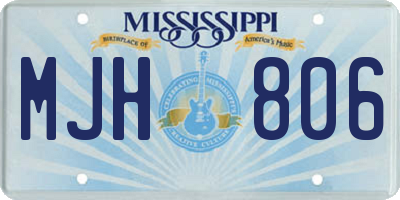 MS license plate MJH806
