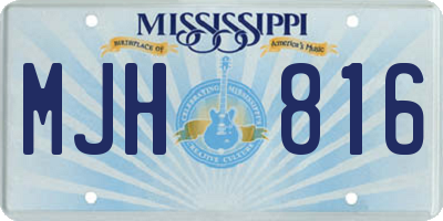 MS license plate MJH816
