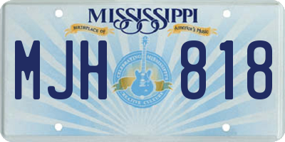 MS license plate MJH818