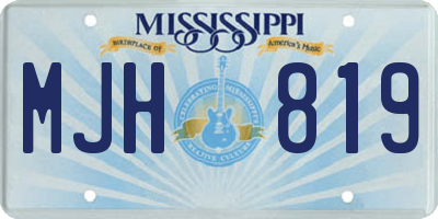 MS license plate MJH819