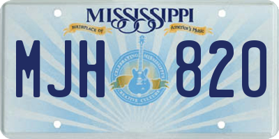MS license plate MJH820