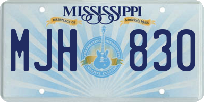MS license plate MJH830