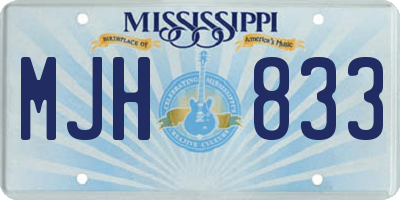 MS license plate MJH833