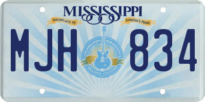 MS license plate MJH834