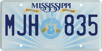 MS license plate MJH835