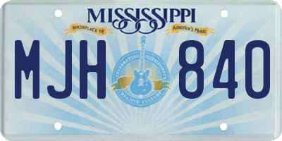 MS license plate MJH840