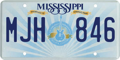 MS license plate MJH846