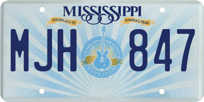MS license plate MJH847