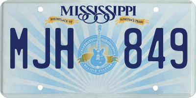 MS license plate MJH849