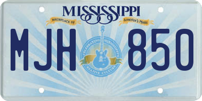 MS license plate MJH850