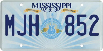 MS license plate MJH852