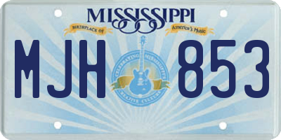 MS license plate MJH853