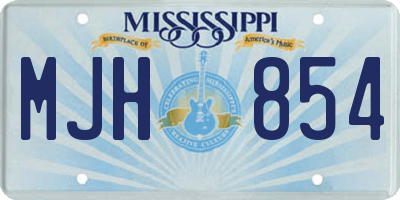 MS license plate MJH854