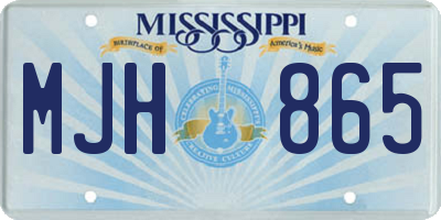 MS license plate MJH865