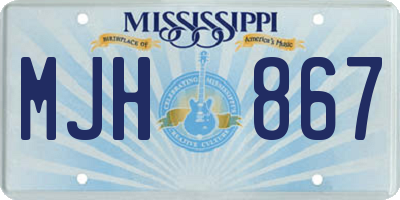 MS license plate MJH867