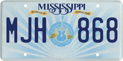 MS license plate MJH868